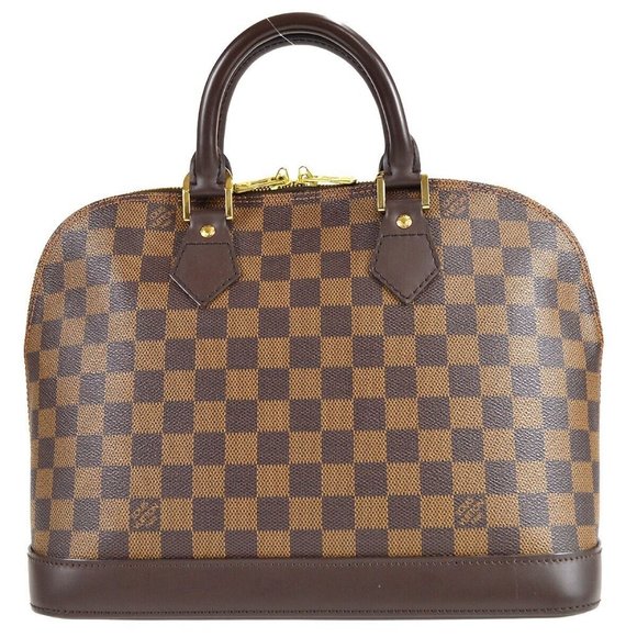 Authenticity Guarantee LOUIS VUITTON ALMA HANDBAG PURSE DAMIER EBENE N51131 AUTH - Picture 1 of 12